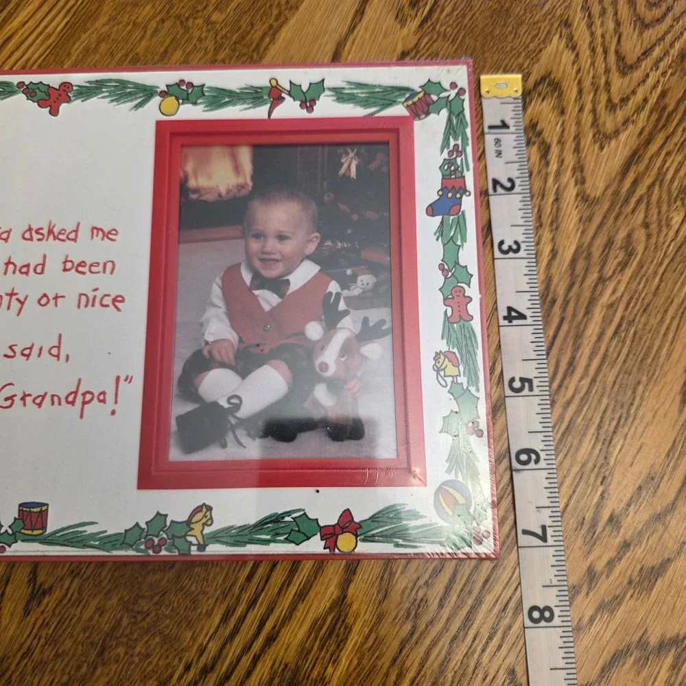 NWT Little Artists Gallery‎ Gifts Christmas Photo Frame Naughty Nice Ask Grandpa